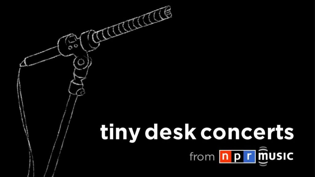 NPR Tiny Desk Concerts logo, white text on black background